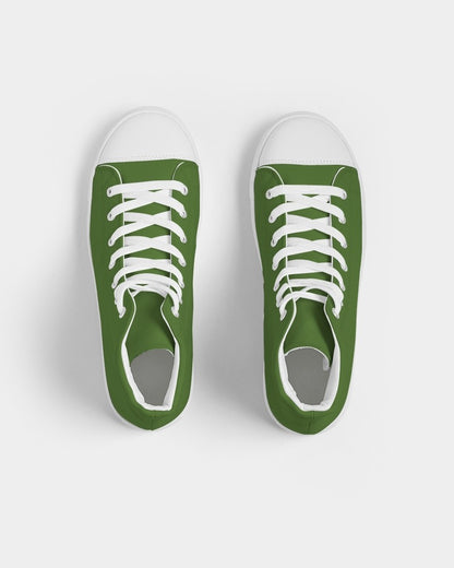 Medium Dark Warm Green High-Top Canvas Sneakers C50M0Y100K60 - Top