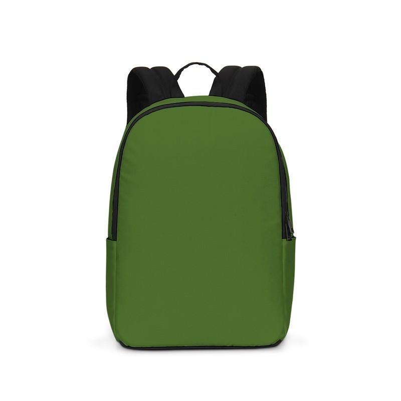 Medium Dark Warm Green Waterproof Backpack C50M0Y100K60 - Backpack