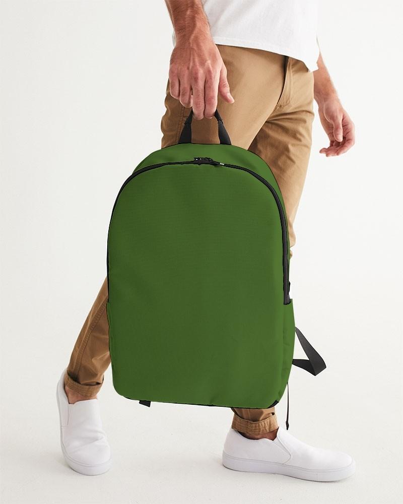 Medium Dark Warm Green Waterproof Backpack C50M0Y100K60 - Backpack Holding