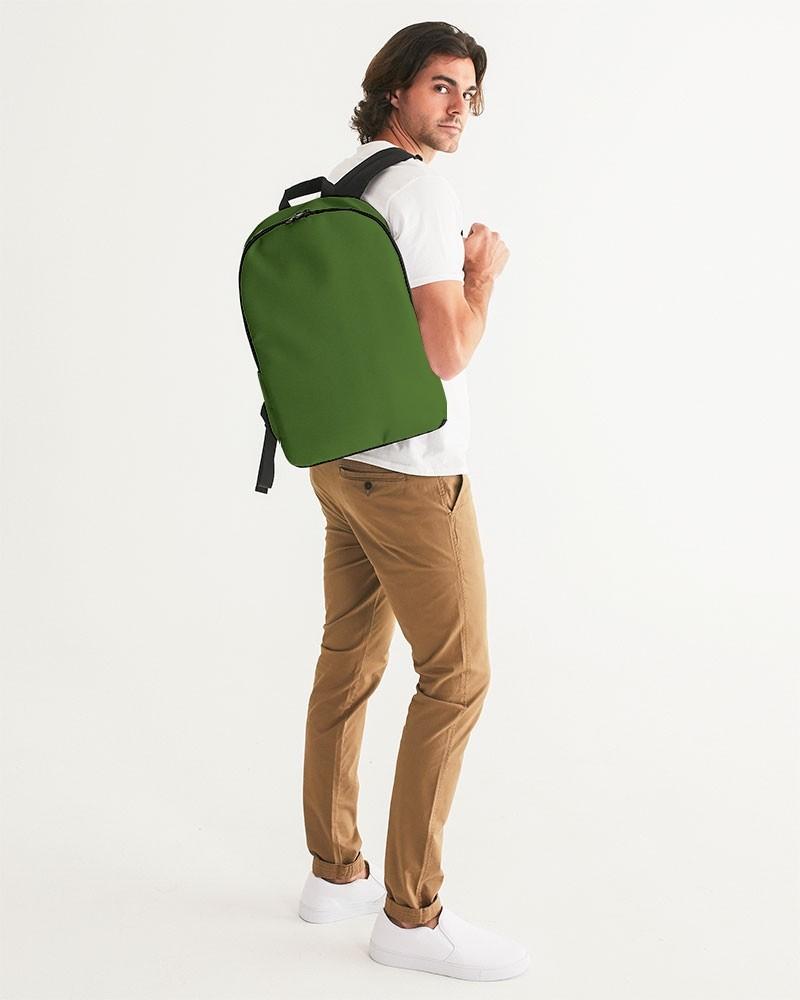 Medium Dark Warm Green Waterproof Backpack C50M0Y100K60 - Man 2