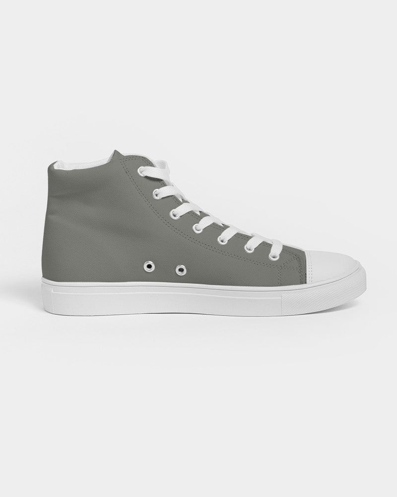 Medium Dark Yellow Gray High-Top Canvas Sneakers C0M0Y10K60 - Side 4