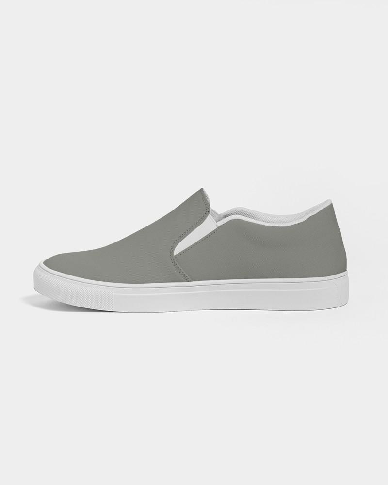 Medium Dark Yellow Gray Women's Slip-On Canvas Sneakers C0M0Y10K60 - Side 1