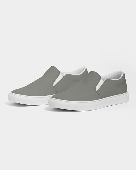 Medium Dark Yellow Gray Women's Slip-On Canvas Sneakers C0M0Y10K60 - Side 3