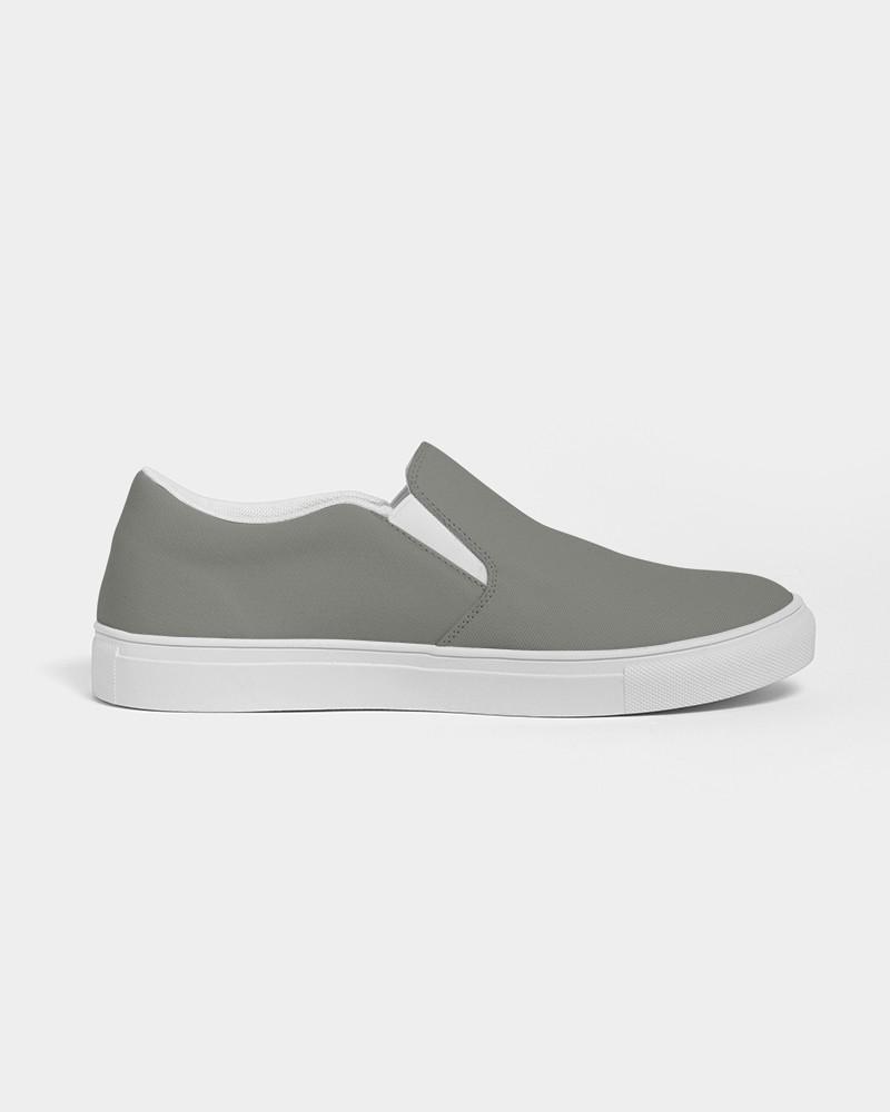 Medium Dark Yellow Gray Women's Slip-On Canvas Sneakers C0M0Y10K60 - Side 4