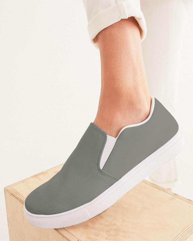 Medium Dark Yellow Gray Women's Slip-On Canvas Sneakers C0M0Y10K60 - Woman CloseUp