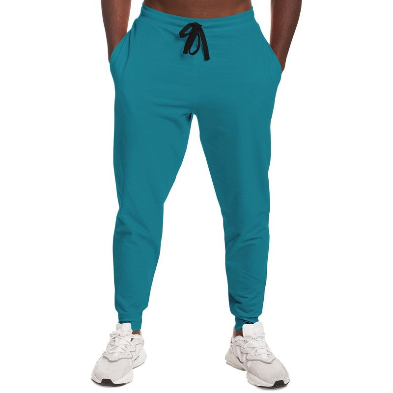 Muted Green Cyan Joggers C100M0Y25K30-ManFront