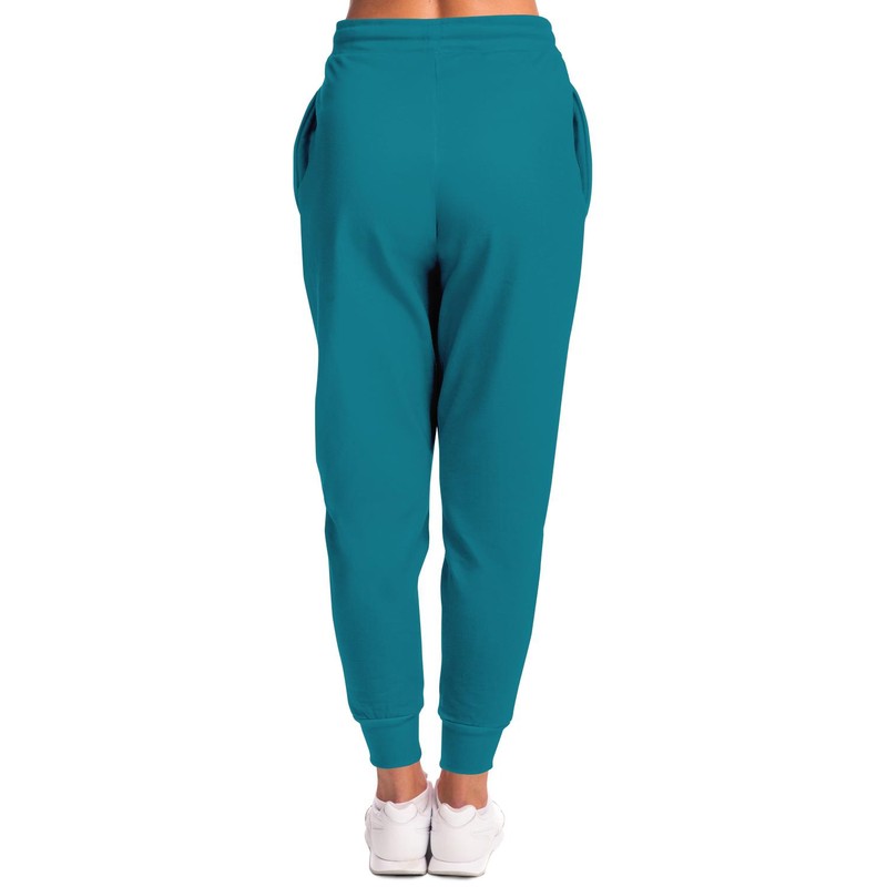 Muted Green Cyan Joggers C100M0Y25K30-WomanBack