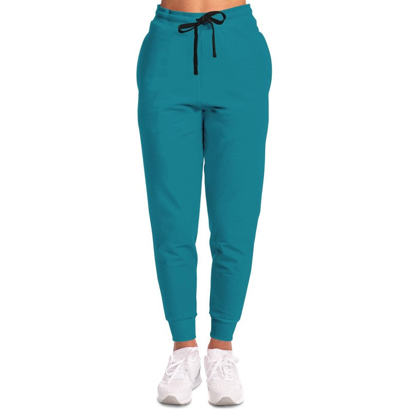 Muted Green Cyan Joggers C100M0Y25K30-WomanFront