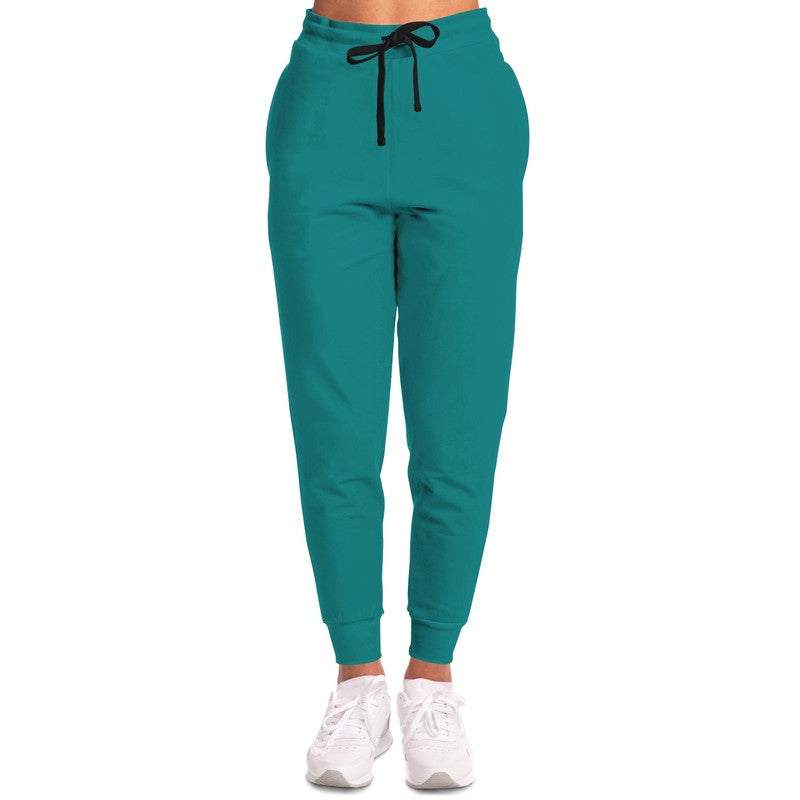 Muted Warm Cyan Joggers C100M0Y38K30-WomanFront