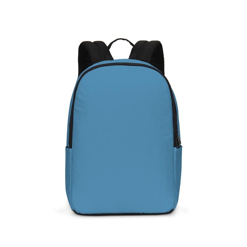 Muted Blue Cyan Waterproof Backpack C60M15Y0K30 - Backpack