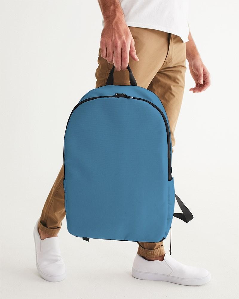 Muted Blue Cyan Waterproof Backpack C60M15Y0K30 - Backpack Holding