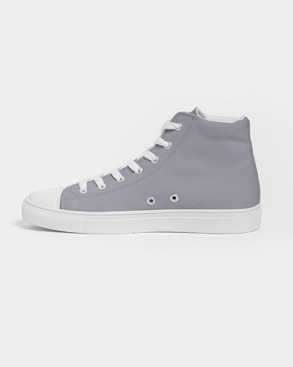 Muted Blue Gray High-Top Canvas Sneakers C10M10Y0K30 - Side 1