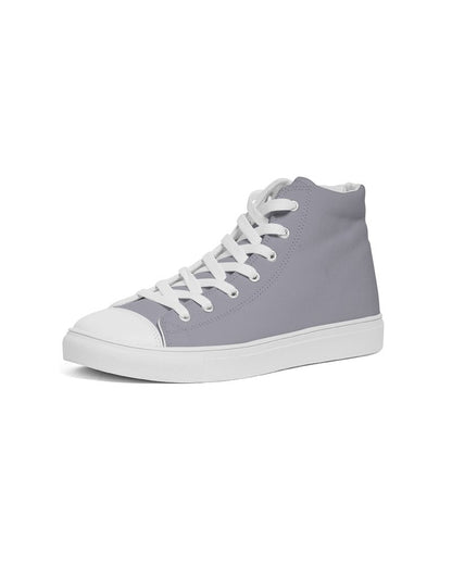 Muted Blue Gray High-Top Canvas Sneakers C10M10Y0K30 - Side 2