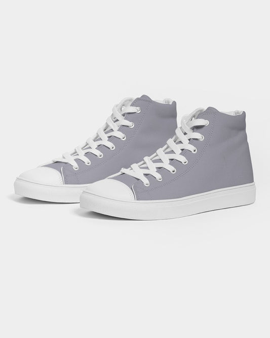 Muted Blue Gray High-Top Canvas Sneakers C10M10Y0K30 - Side 3