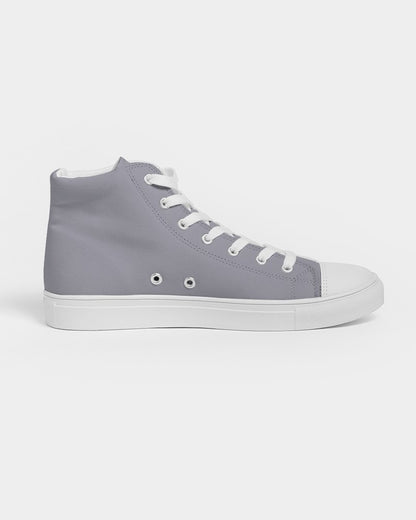 Muted Blue Gray High-Top Canvas Sneakers C10M10Y0K30 - Side 4