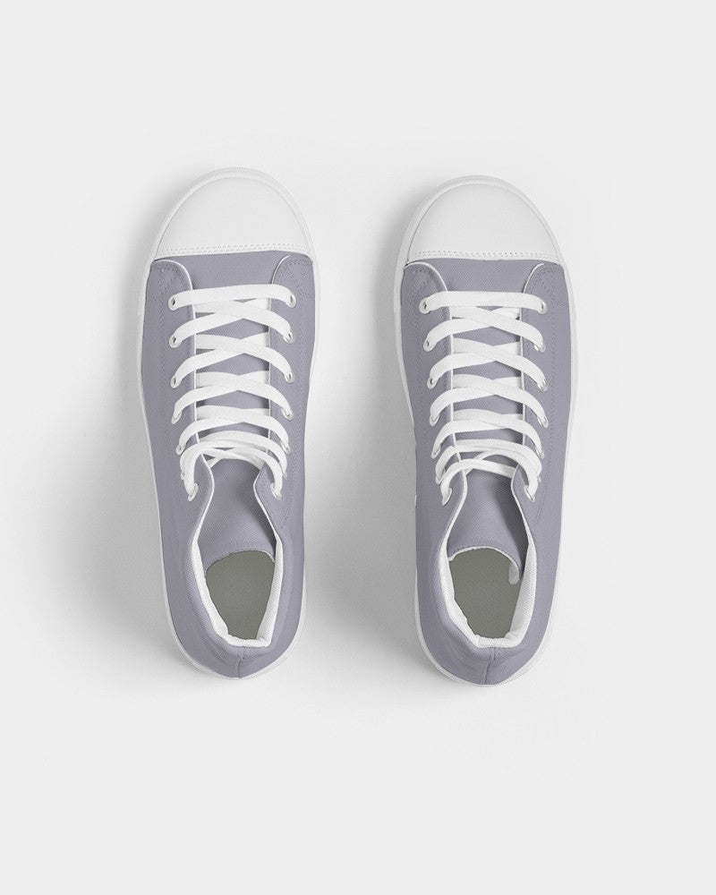 Muted Blue Gray High-Top Canvas Sneakers C10M10Y0K30 - Top