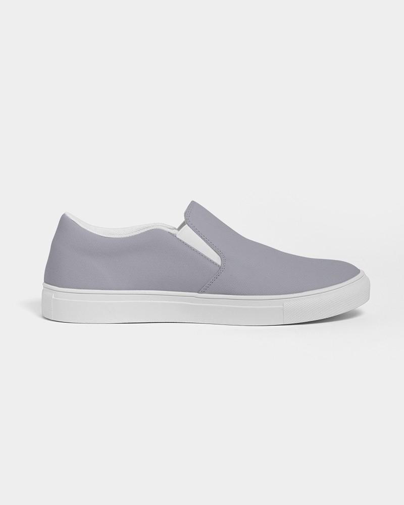 Muted Blue Gray Men's Slip-On Canvas Sneakers C10M10Y0K30 - Side 4