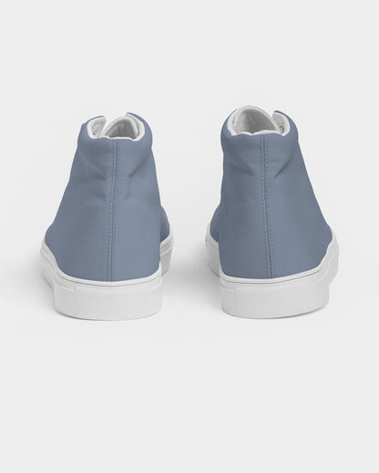 Muted Blue High-Top Canvas Sneakers C30M15Y0K30 - Back