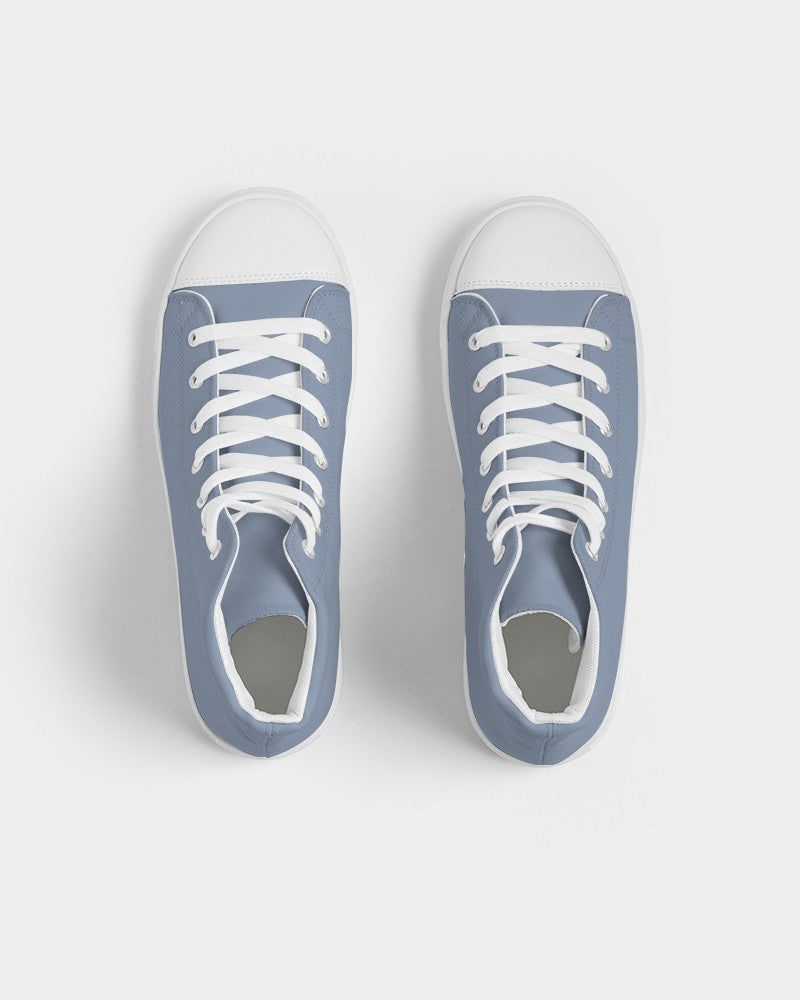 Muted Blue High-Top Canvas Sneakers C30M15Y0K30 - Top