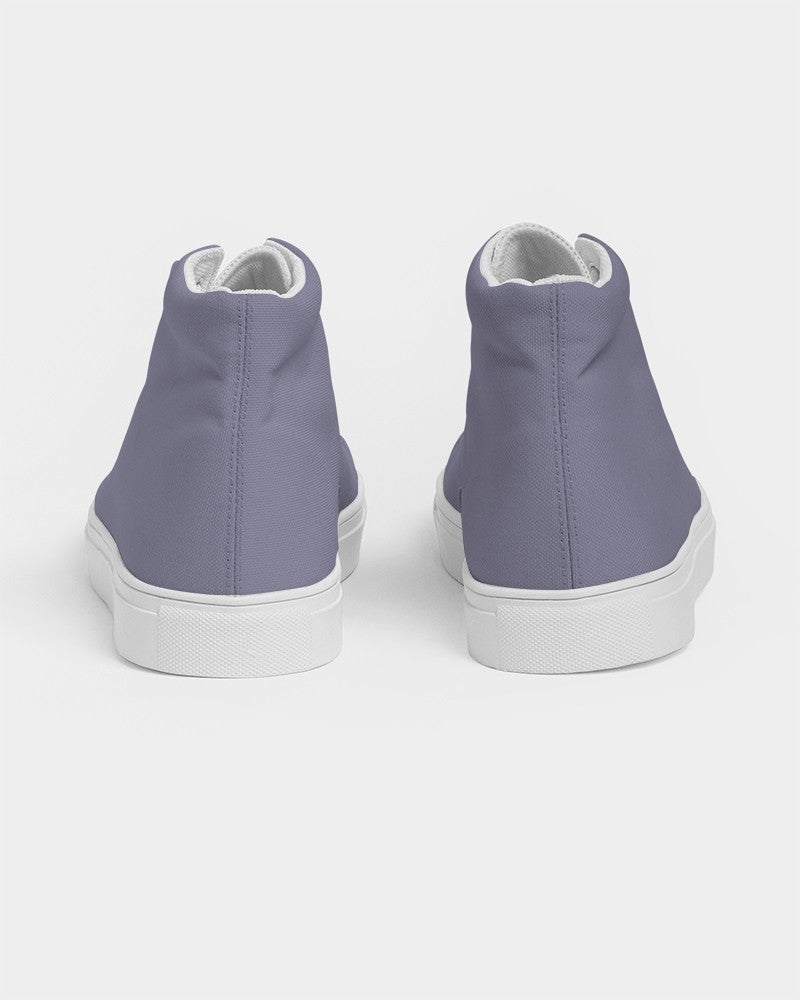 Muted Blue High-Top Canvas Sneakers C30M30Y0K30 - Back