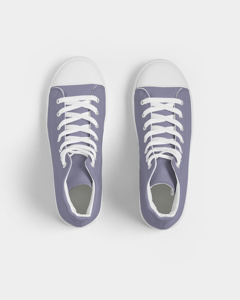 Muted Blue High-Top Canvas Sneakers C30M30Y0K30 - Top