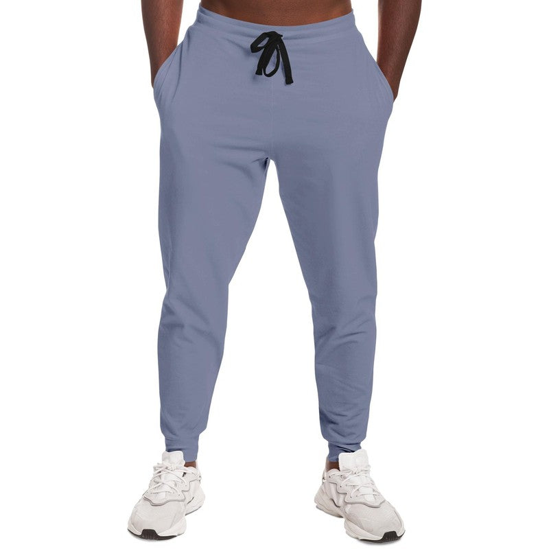 Muted Blue Joggers C30M22Y0K30 - Man Front