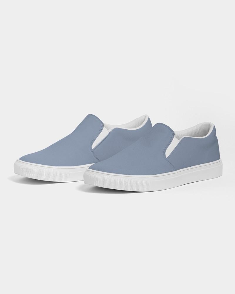 Muted Blue Men's Slip-On Canvas Sneakers C30M15Y0K30 - Side 3