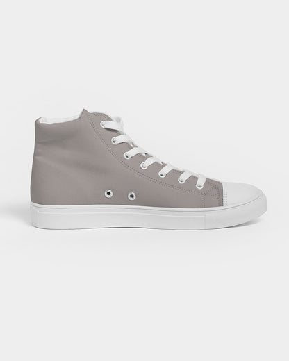 Muted Brown High-Top Canvas Sneakers C30M30Y30K0 - Side 4