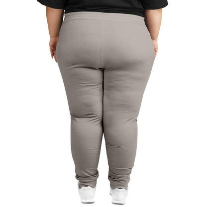 Muted Brown Joggers PLUS C30M30Y30K0 - Woman Back 2