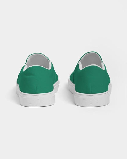 Muted Cool Green Men's Slip-On Canvas Sneakers C100M0Y75K30 - Back