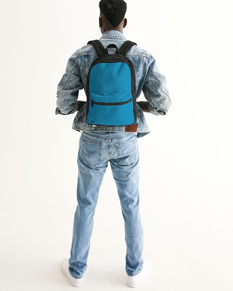 Muted Cyan Canvas Backpack C100M0Y0K30 - Man Back