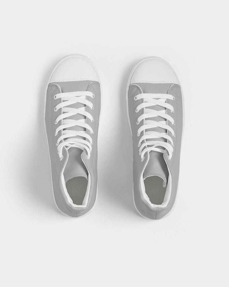 Muted Gray High-Top Canvas Sneakers C0M0Y0K30 - Top