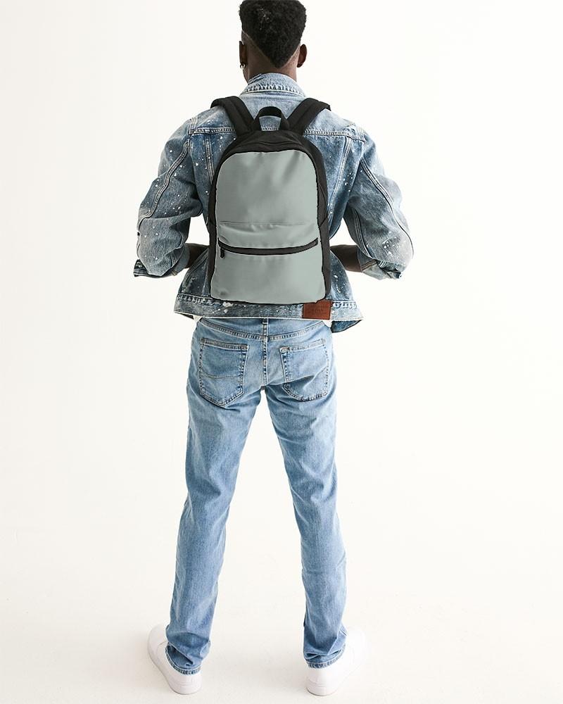 Muted Green Gray Canvas Backpack C10M0Y10K30 - Man Back