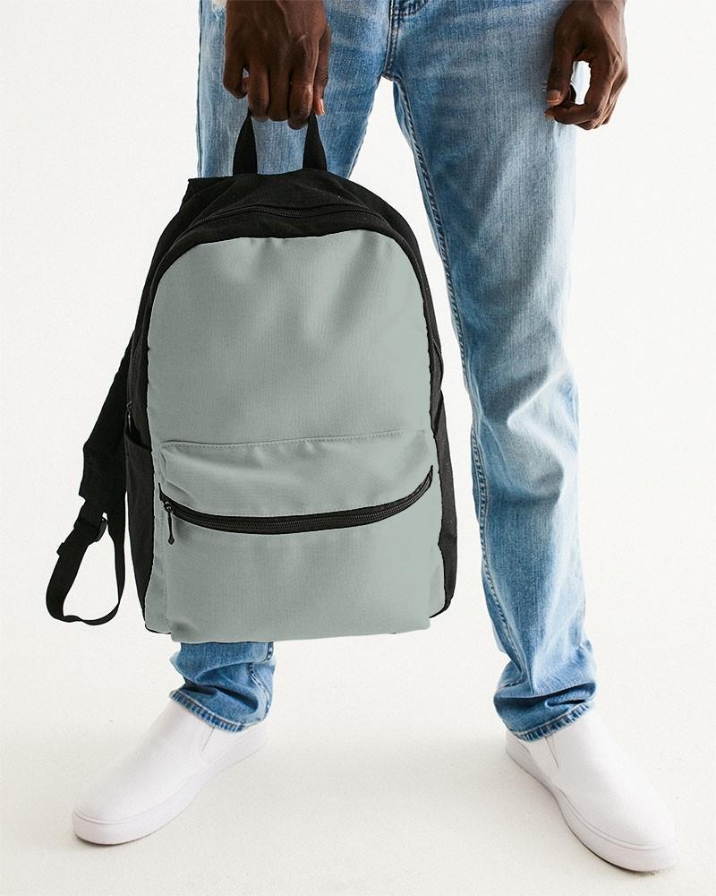 Muted Green Gray Canvas Backpack C10M0Y10K30 - Man Holding