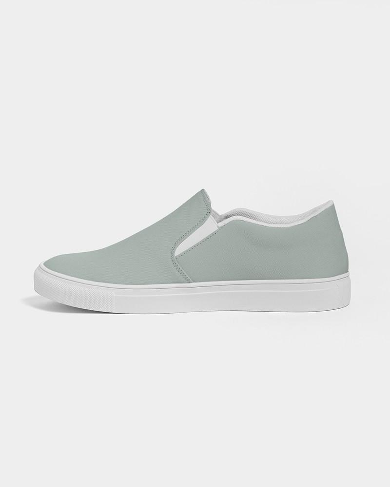 Muted Green Gray Men's Slip-On Canvas Sneakers C10M0Y10K30 - Side 1