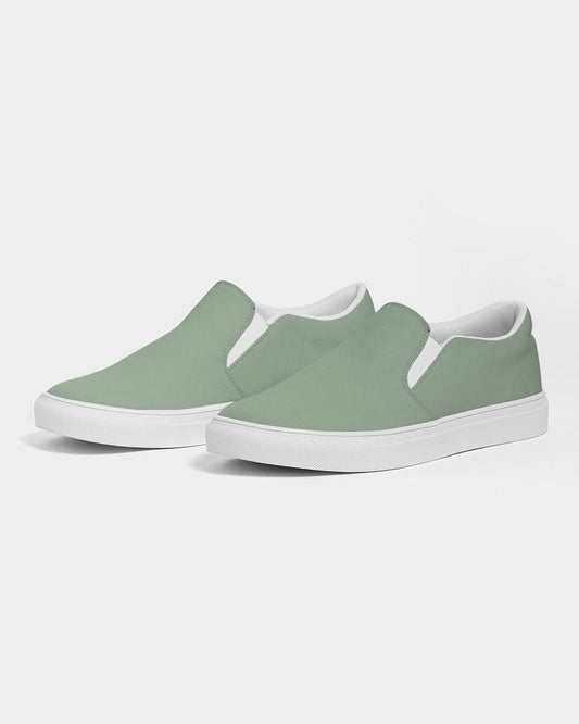 Muted Green Men's Slip-On Canvas Sneakers C22M0Y30K30 - Side 3