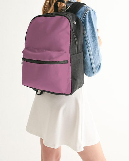 Muted Magenta Canvas Backpack C0M60Y0K30 - Woman Back Closeup