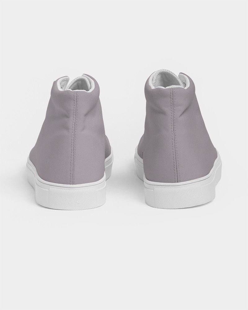 Muted Magenta Gray High-Top Canvas Sneakers C0M10Y0K30 - Back