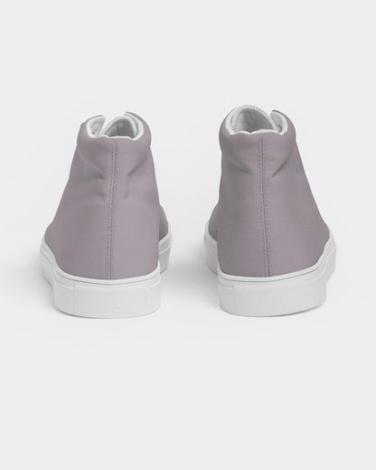 Muted Magenta Gray High-Top Canvas Sneakers C0M10Y0K30 - Back