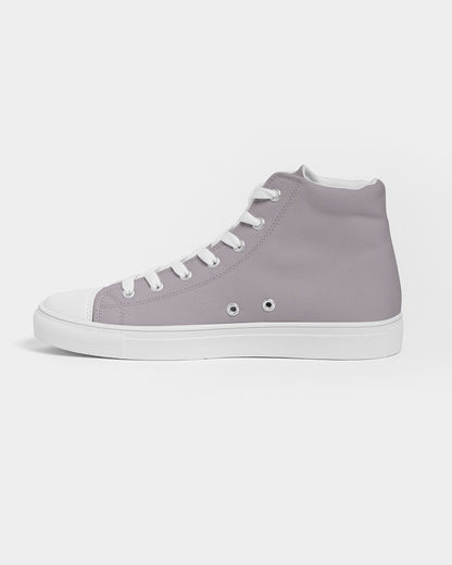 Muted Magenta Gray High-Top Canvas Sneakers C0M10Y0K30 - Side 1