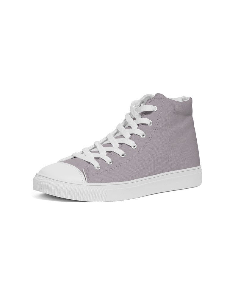 Muted Magenta Gray High-Top Canvas Sneakers C0M10Y0K30 - Side 2