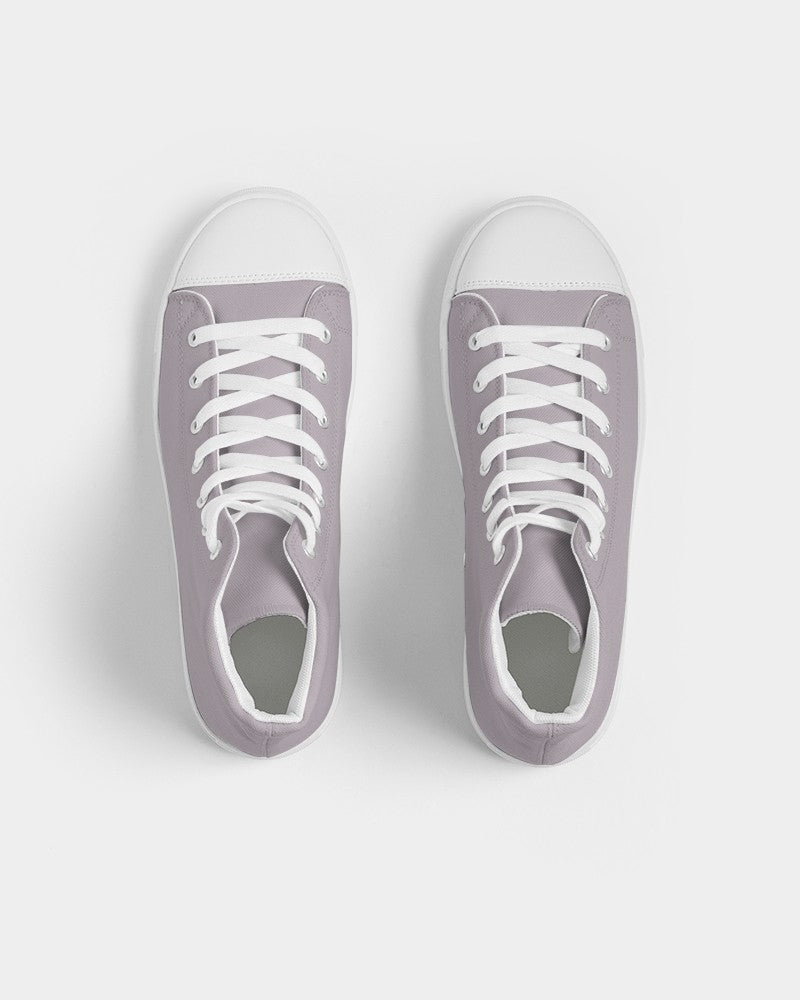 Muted Magenta Gray High-Top Canvas Sneakers C0M10Y0K30 - Top