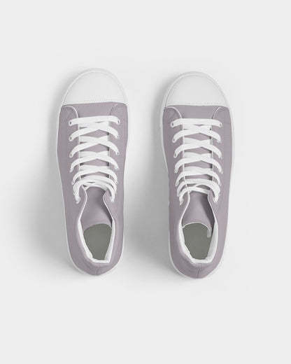 Muted Magenta Gray High-Top Canvas Sneakers C0M10Y0K30 - Top