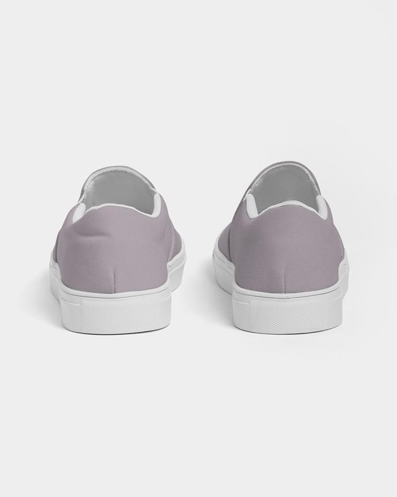 Muted Magenta Gray Men's Slip-On Canvas Sneakers C0M10Y0K30 - Back