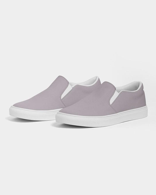 Muted Magenta Gray Men's Slip-On Canvas Sneakers C0M10Y0K30 - Side 3