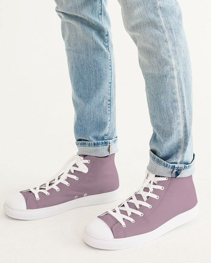 Muted Magenta High-Top Canvas Sneakers C0M30Y0K30 - Man CloseUp