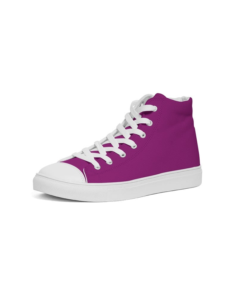 Muted Magenta Purple High-Top Canvas Sneakers C25M100Y0K30 - Side 2