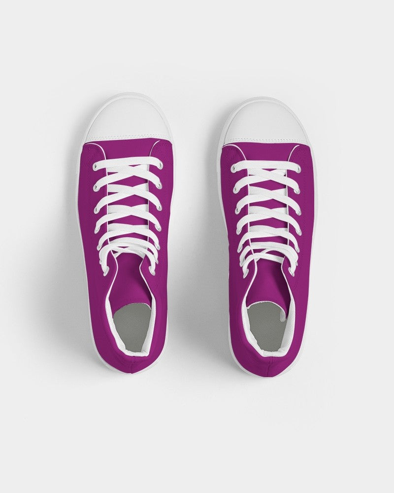 Muted Magenta Purple High-Top Canvas Sneakers C25M100Y0K30 - Top