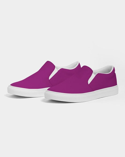 Muted Magenta Purple Men's Slip-On Canvas Sneakers C25M100Y0K30 - Side 3