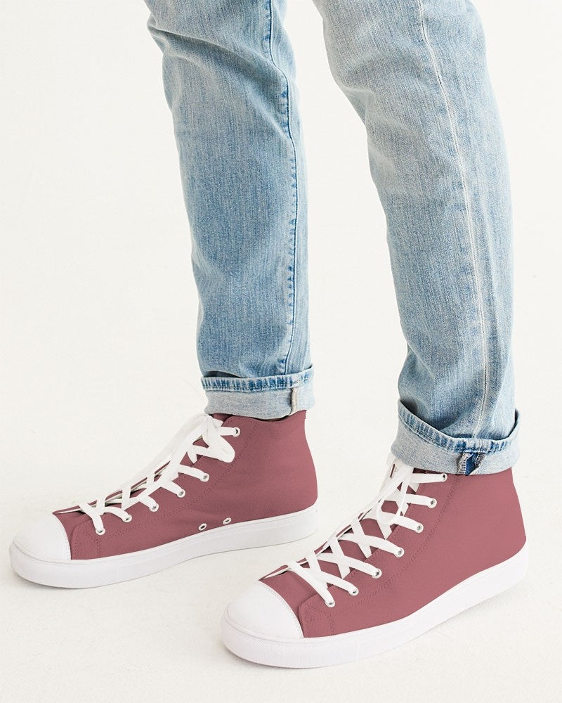 Muted Pink High-Top Canvas Sneakers C0M60Y30K30 - Man CloseUp